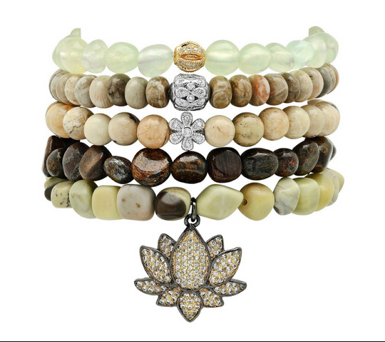 Butter Jade Jasper -Pave Bracelet