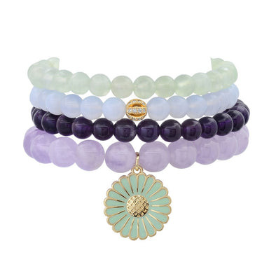 Pastel Breeze-  Blue Chalcedony and Amethyst