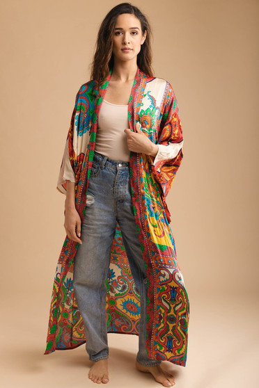 Multi Paisley Print Kimono