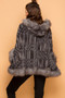 Lana Faux Fur Hooded Shawl-Medium
