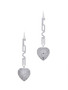 Love  Your Heart  Drop Earrings-Silver
