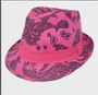 Cecily Summer Straw  Hat-Pink Paisley
