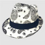 Cecily Summer Straw  Hat-White Paisley