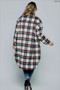 Checked  Out-  Oversized Long Plaid Jacket-Medium