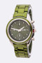 Shelby Stainless Steel Bracelet Watch 36mm- Olive Green Tone
