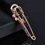 Crystal  Pin Brooch-Gold