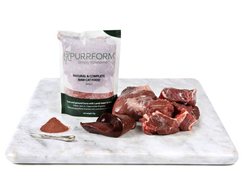 minced goat and ground bone with ox heart with meat 70g