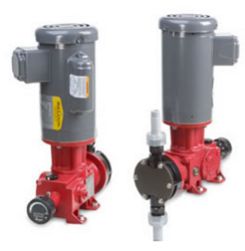 LKN Series motor-driven metering pump with NEMA 42C motor mounting flange