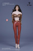 Lantern Sleeve & Tight Leather Pants - Boxed Set (SAT-033D) Brown