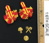 French Napoleonic Infantry Sapper 1812 - Epaulettes & Badges (Metal)