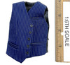 English Gentleman Tony Striped Suit Sets - Vest (Blue Striped)