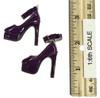 Lace Caped Lingerie Sets - High Heels (Purple)