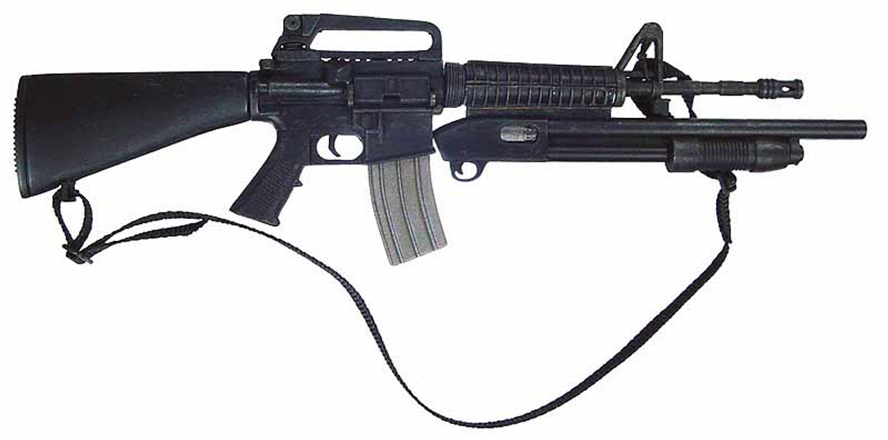 Assault Rifle w/Shot Gun Attachment 1/6 Scale Toy BLOODSHOT