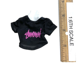 Female Fashion Jackets & Shorts Sets - Shirt (Black w/ Pink Lettering)