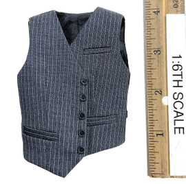 English Gentleman Tony Striped Suit Sets - Vest (Gray Striped)
