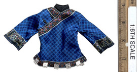 The Miao of Chinas 56 Ethnic Groups (Blue) - Maio Embroidered Top (Real Copper Metal)