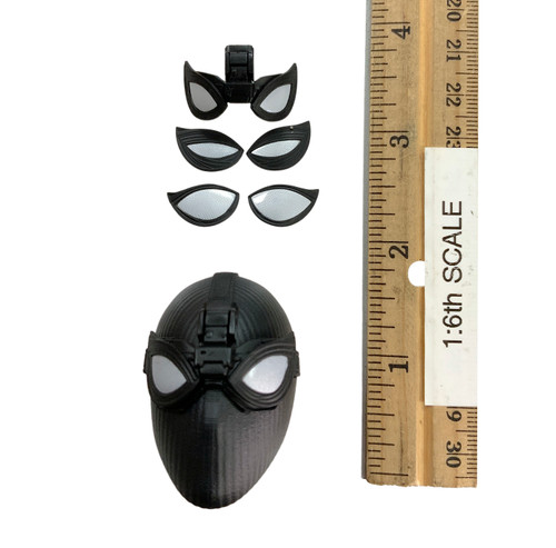 Spider-Man: Far From Home - Spider-Man (Stealth Suit Deluxe Version) - Head w/ Flip-Up Goggles & Swappable Eyes (No Neck Joint)