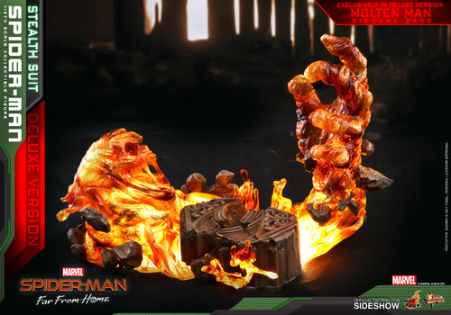 Spider-Man: Far From Home - Spider-Man (Stealth Suit Deluxe Version) - Molten Man Diorama Base (Electronic w/ Breathing Effects)