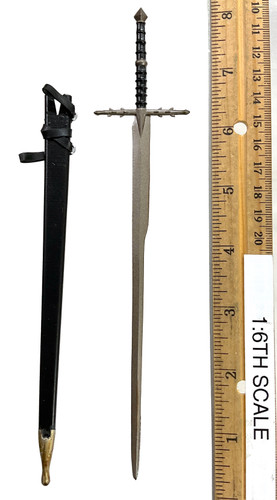 Ringwraith Black Knight - Long Sword w/ Scabbard (Straight Hilt) (Metal)