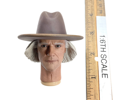Back to the Future III: Doc Brown - Head w/ Hat (Non-Removable) (Molded Neck)
