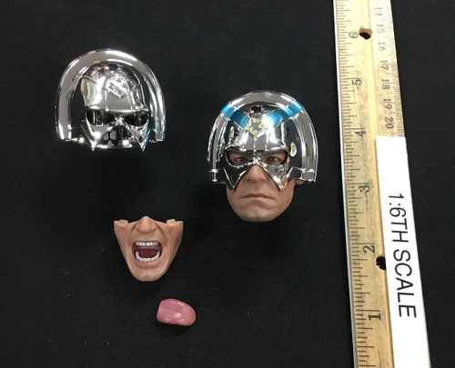Peacemaker (TV Series): Peacemaker - Head w/ Helmets & Swappable Faceplate Tongue & Neck Joint (PERS Eye System)
