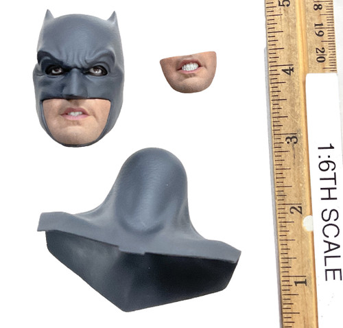 The Flash (2023): Batman w/ Batcycle - Head w/ Cowl & Magnetic Neck Joint (Swappable Face Plates) (PERS)