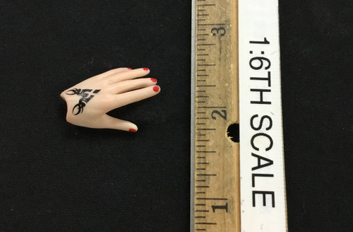 Red Dragon Princess: Alexia - Left Bare Tattooed Relaxed Hand