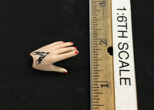 Silver Dragon Princess: Anastasia - Left Bare Tattooed Relaxed Hand