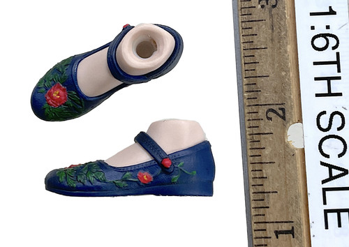 The Miao of Chinas 56 Ethnic Groups (Blue) - Embroidered Shoes (No Ball Joints)