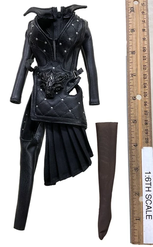 Alina: Girl Under the Wolf’s Ward (Black) - Body Suit w/ Waistband (Real Copper Metal)