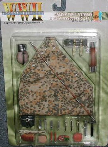 DRA71117 - German Camo Zeltbahn & Field Accessories Set 1