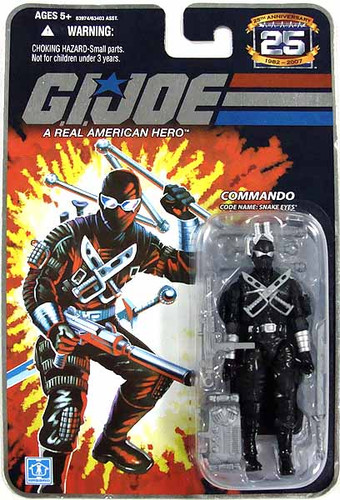 GI Joe: 2007 - Snake Eyes w/ Silver Accessories (25th Anniversary Silver Logo Card)