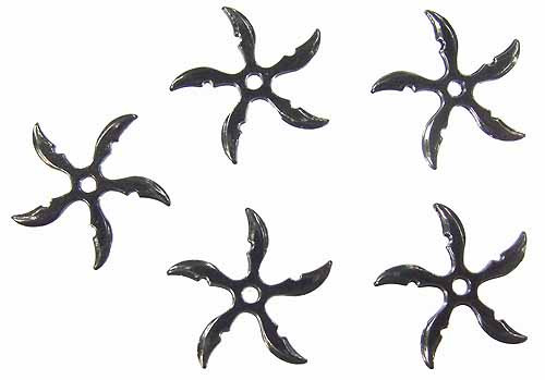 Ninja (Black Outfit) - 5 Bladed Throwing Stars (x5) (Metal)