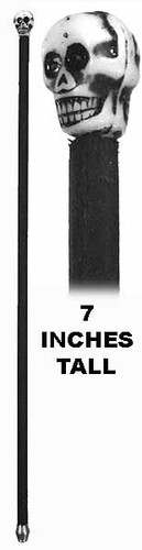 Magic Treasure - Cane (Wood) - Black w/ Skull