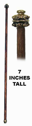 Magic Treasure - Cane (Wood) - Brown w/ Gold Top Style A