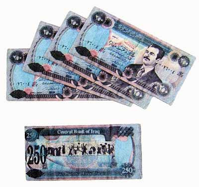 1:6 Scale Custom - Iraqi 250 Dinar Bills (Qty 5)