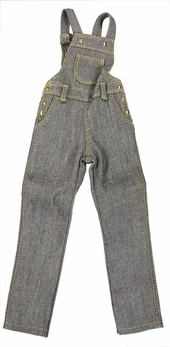 Female Denim Sets - Loose - Grey Denim Overalls