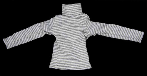Female Denim Sets - Loose - Grey Striped Shirt