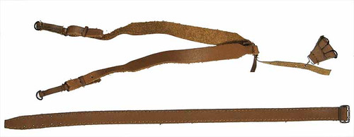 French 1940 Infantryman - Leather Belt & Y - Strap