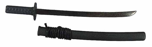 Black Ninja Uniform & Accessory Set - Wakizashi (Short Sword - Metal Blade)