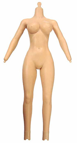 Seamless Female Caucasian Large Breast: Tan - Nude Body