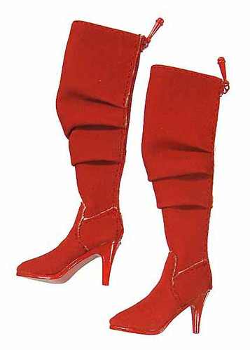 Women's V Neck Dresses - Tall Red Boots (Ball Socket)