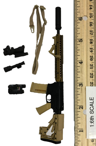 Digital Camouflage Women Soldier: Max - Rifle w/ Sling and Acc. (M4)