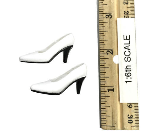 High Split Lace Cheongsam Sets - High Heels (For Feet) (White)