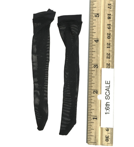 High Split Lace Cheongsam Sets - Stockings (Black)