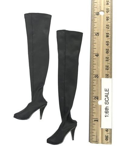 Woman Hero Female Character Sets - Boots (Black) (For Feet)