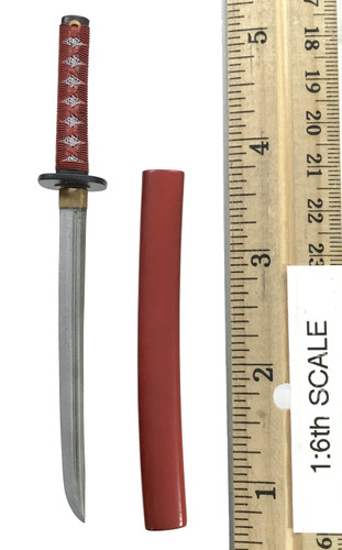 Female Samurai Ryou (Red Armor) - Wakizashi w/ Sheath (Metal)