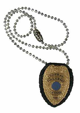 Police Badge Necklace With Leather Backer