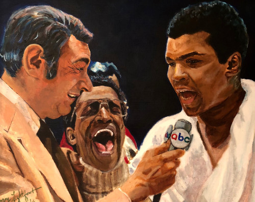 Ali, Sammy & Cosell-(Framed) 18x24in.- Acrylic on Canvas