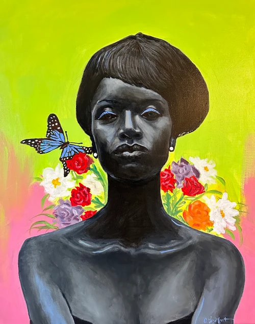 Black Butterfly - Acrylics on Canvas / 24 in. x 30 in.